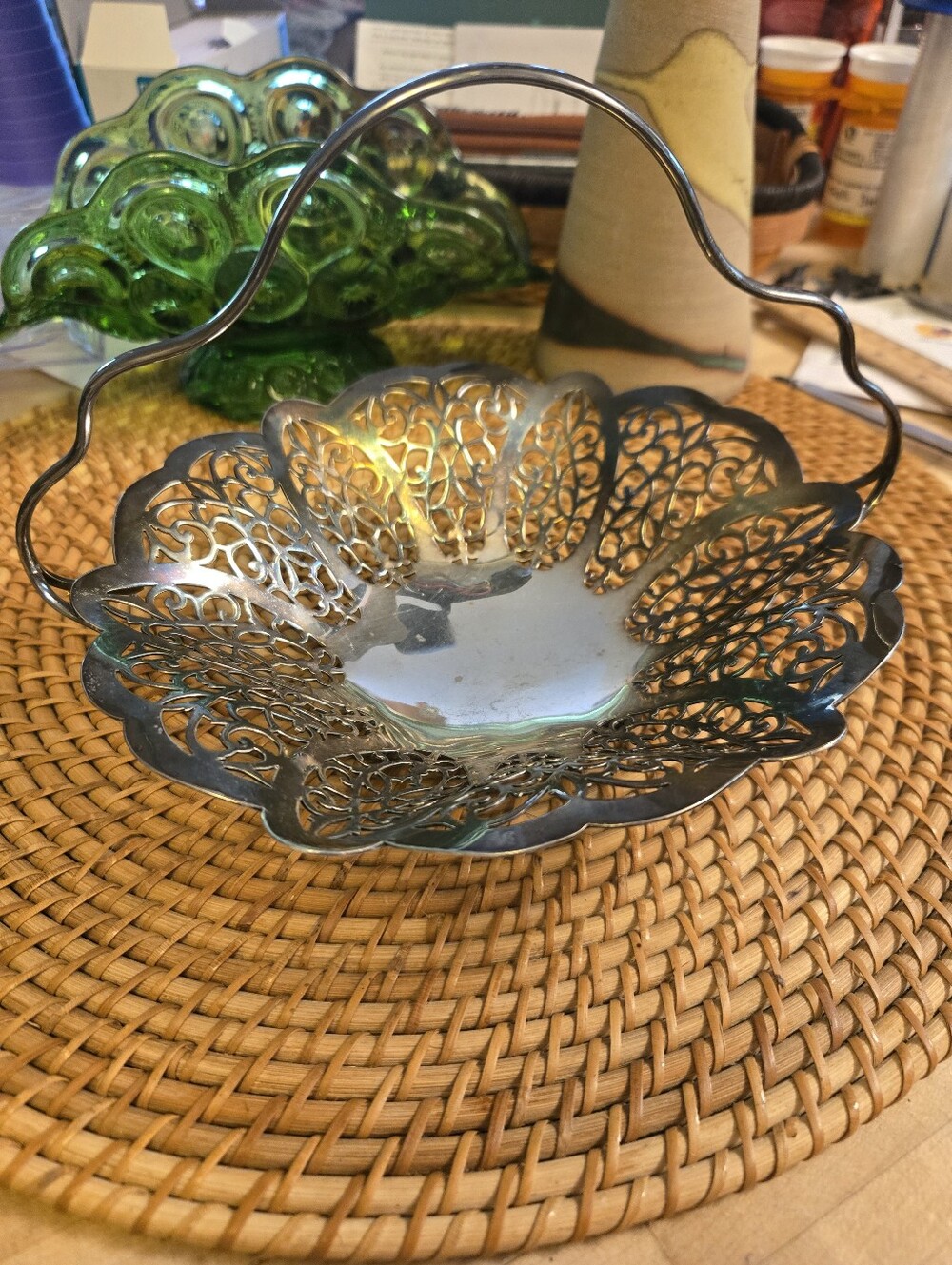 Vintage International Silver Co Lovelace EPNS Reticulated Basket Dish 3017